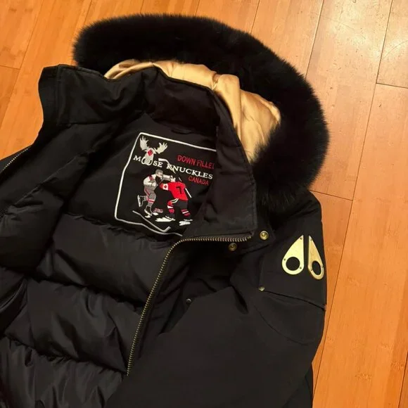 Moose knuckles GOLD BALLISTIC BOMBER FUR Black
